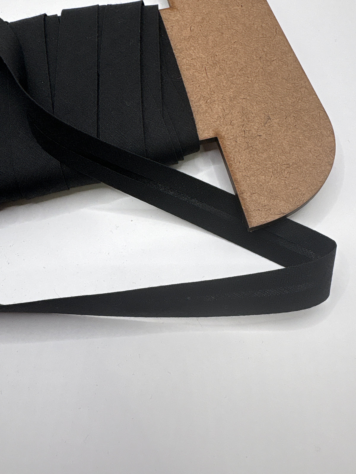 Bias binding black poly cotton
