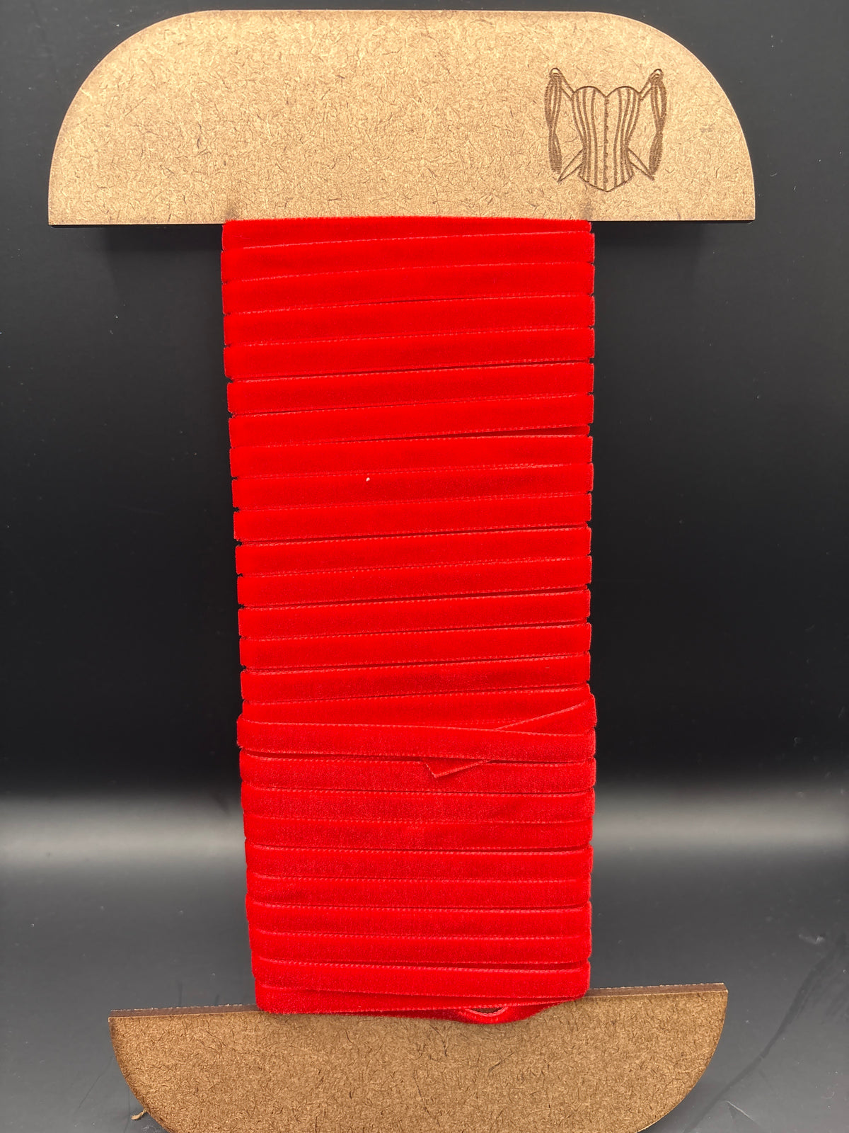 Bright red velvet ribbon 7mm