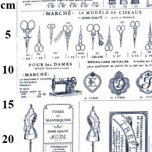 Ivory sewing advertising fabric