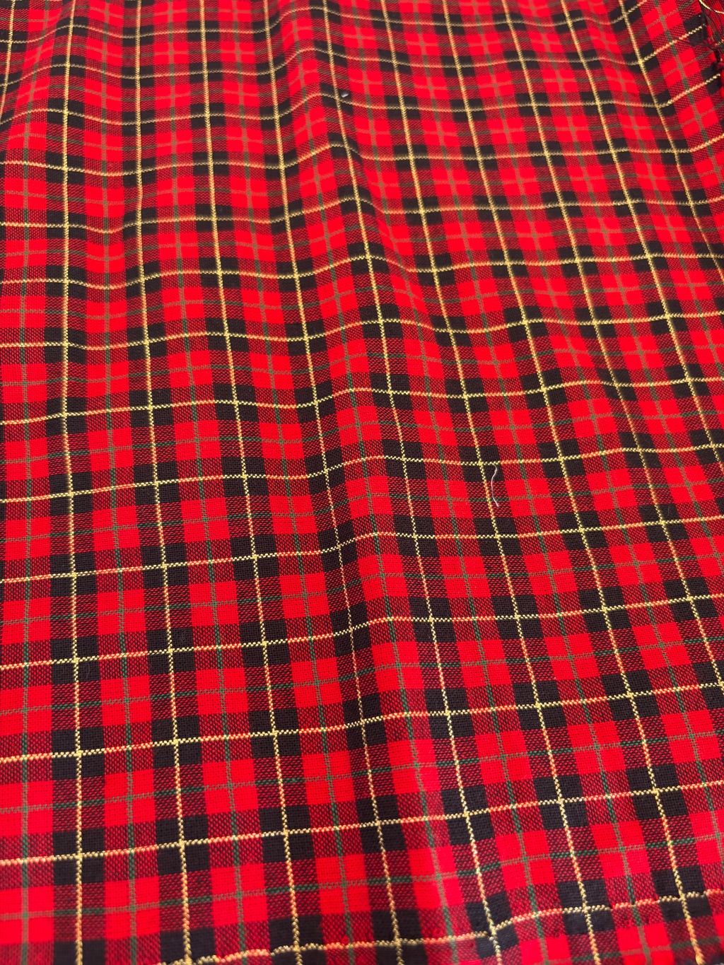 Tartan Metallic Cotton black  & red