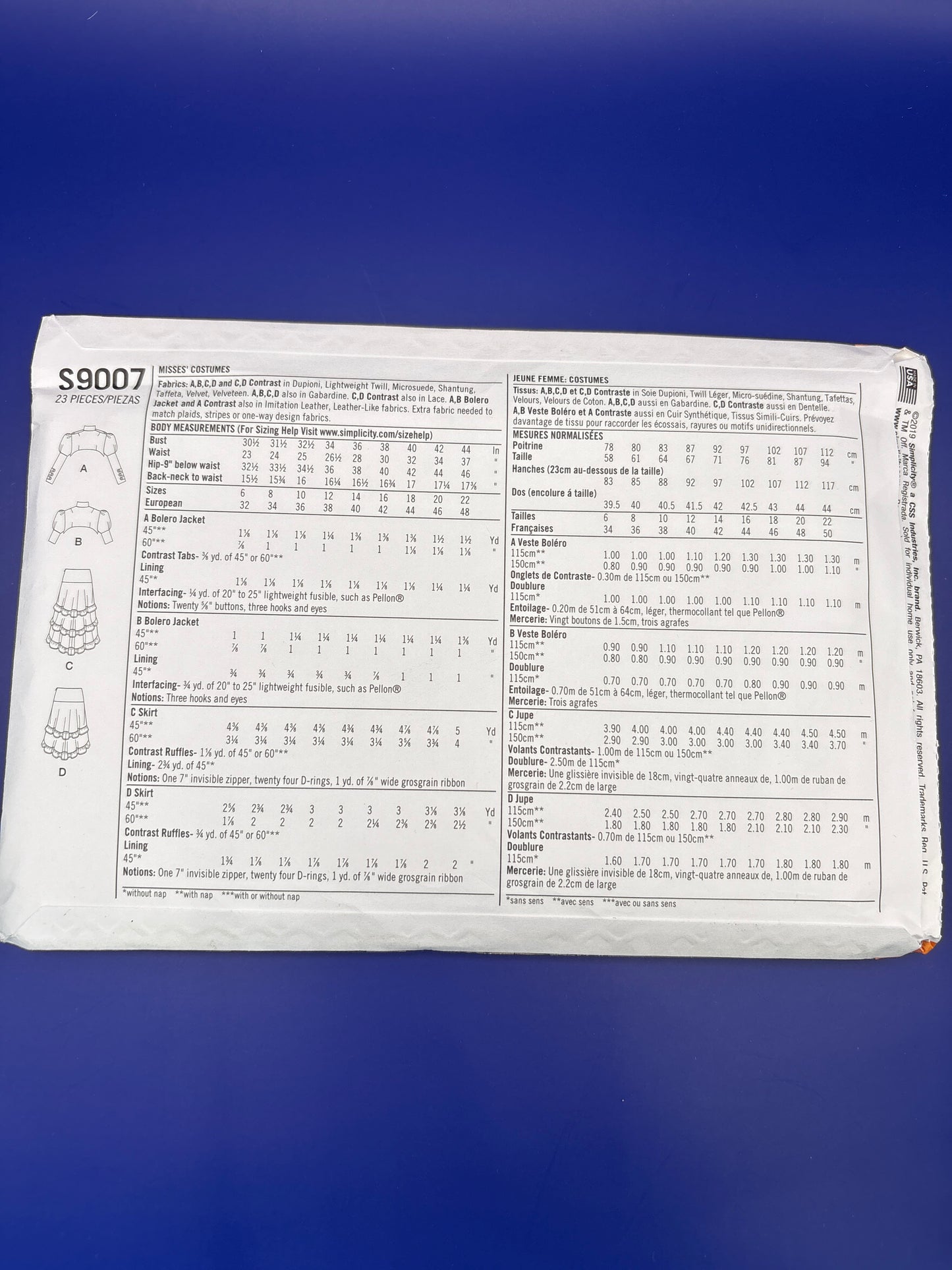 Simplicity S9007 sewing pattern