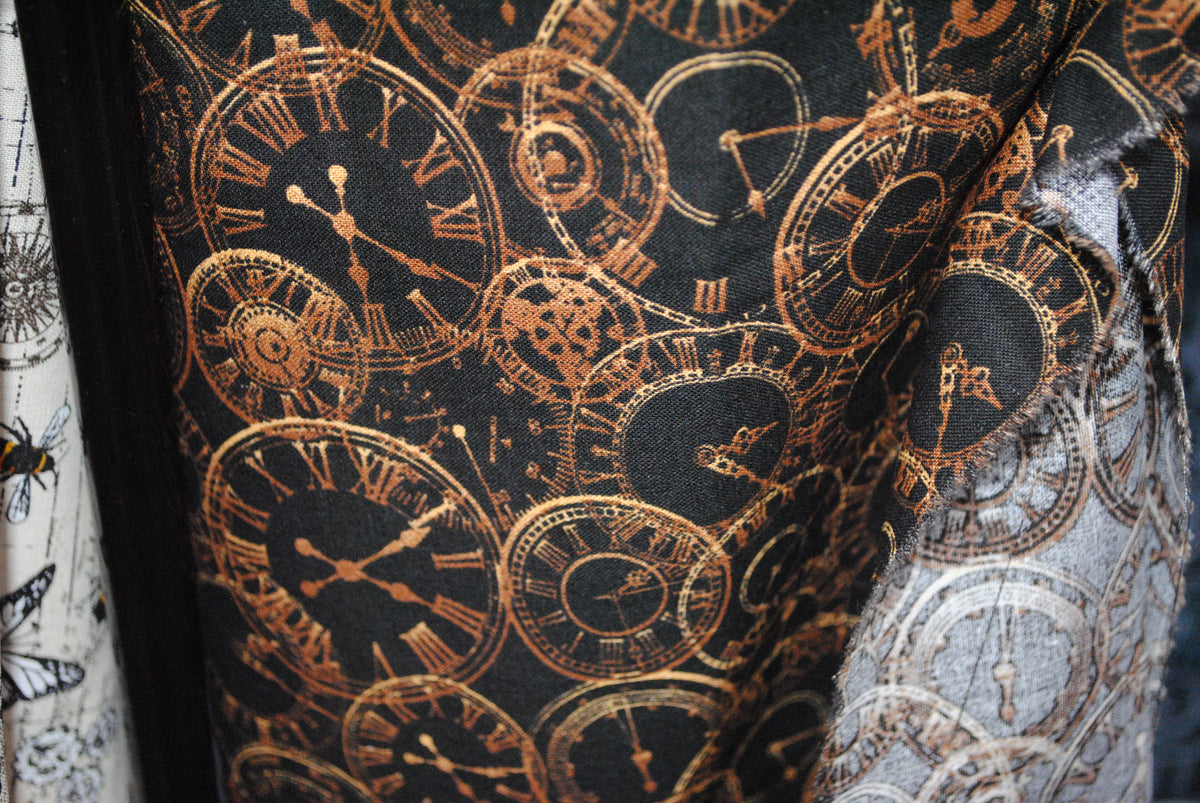 Steampunk clocks cotton