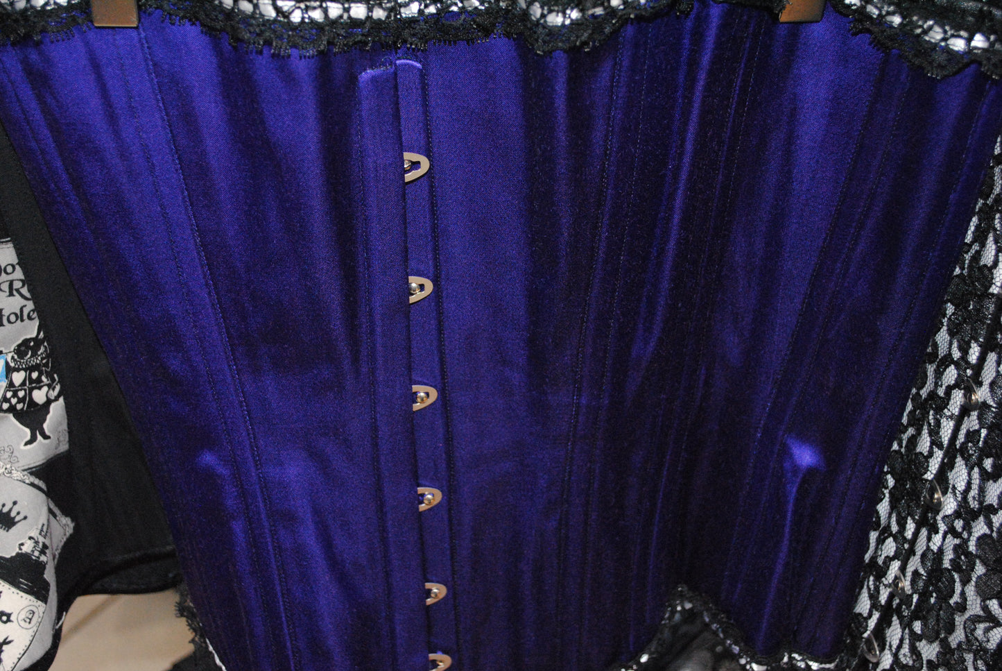 Purple satin Coutil corset
