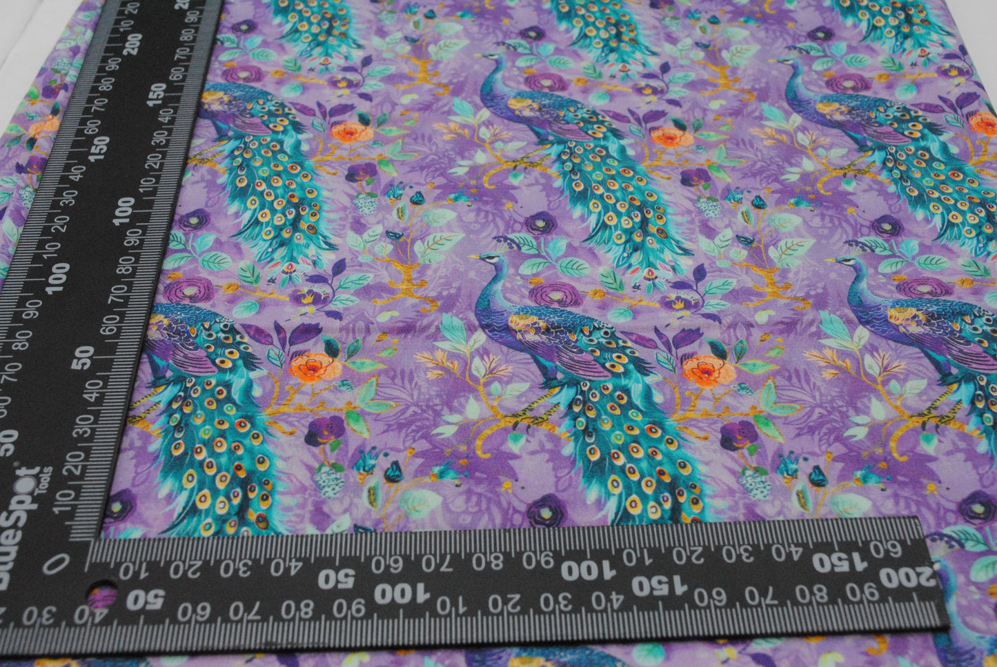 Rose & Hubble pretty peacocks cotton poplin