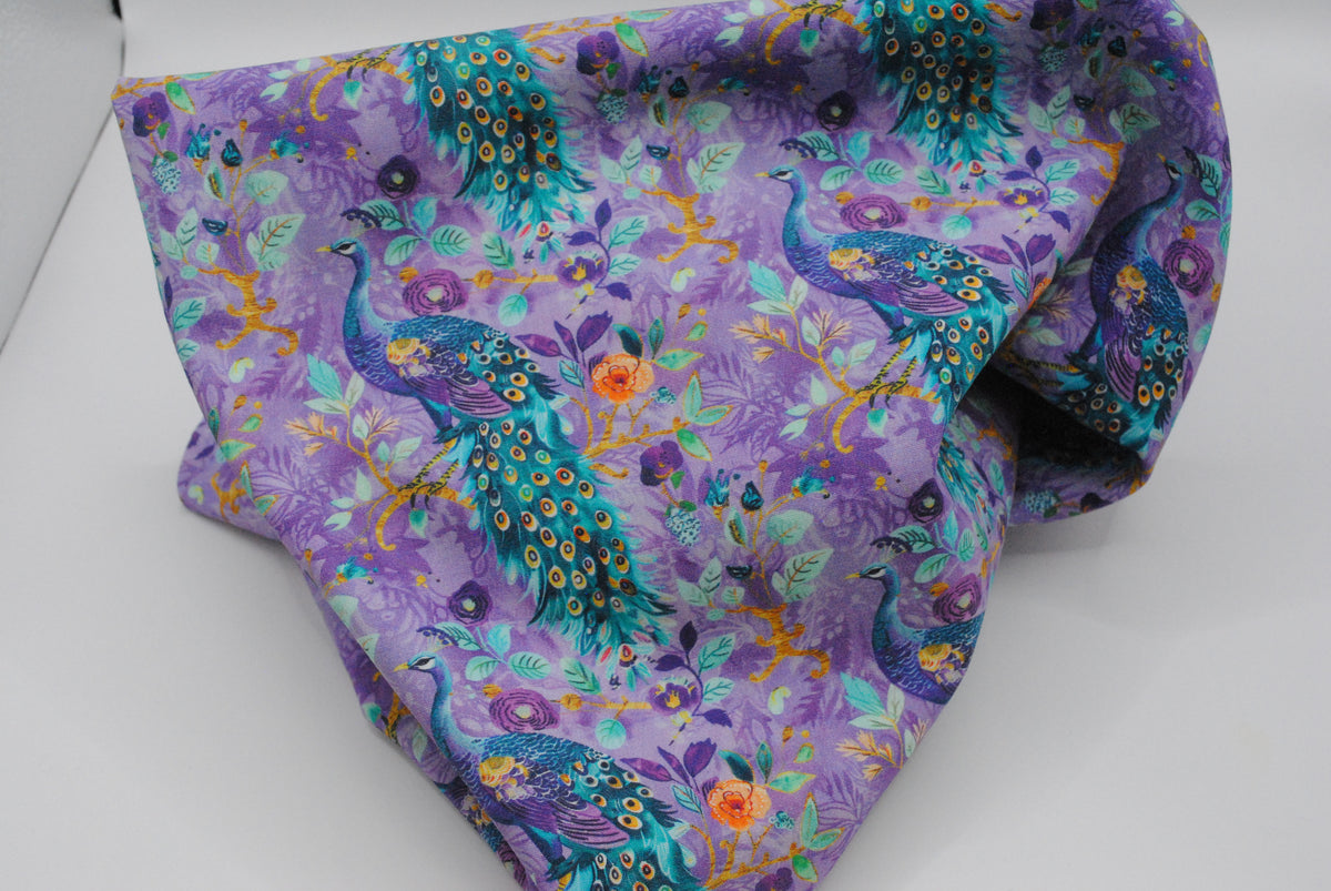 Rose & Hubble pretty peacocks cotton poplin