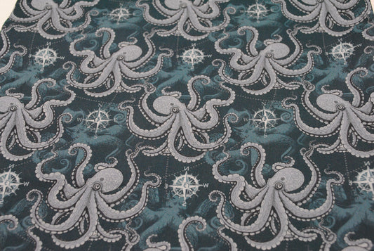 Sail across the sea Octopus fabric