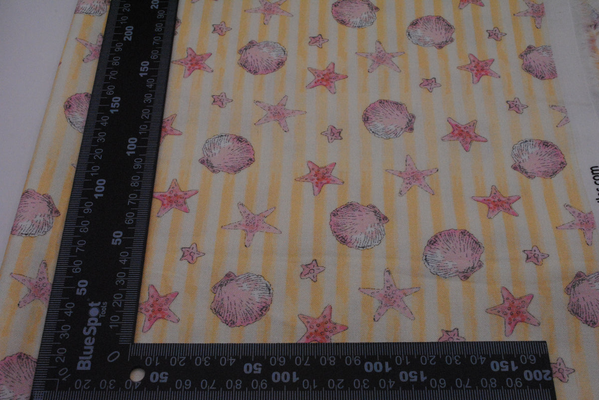 Sundaes by the Sea Shell Stripe 100% cotton