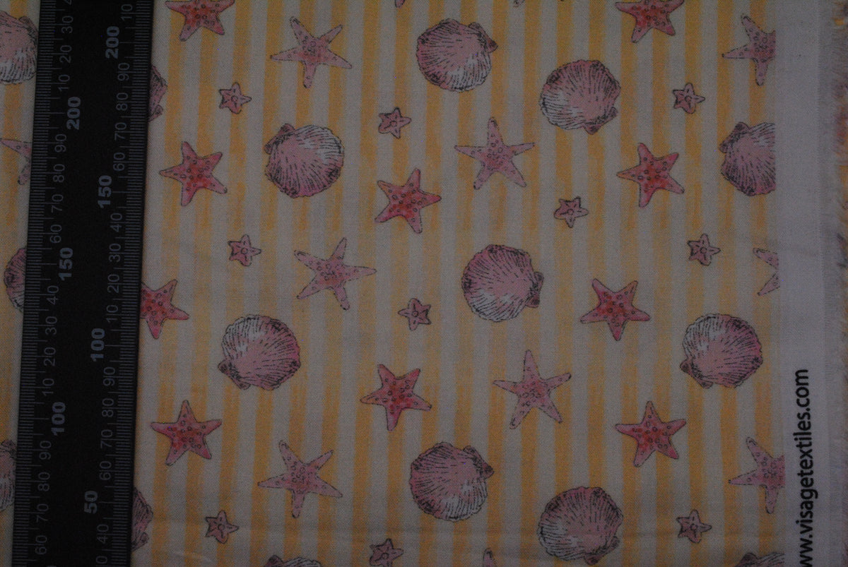 Sundaes by the Sea Shell Stripe 100% cotton