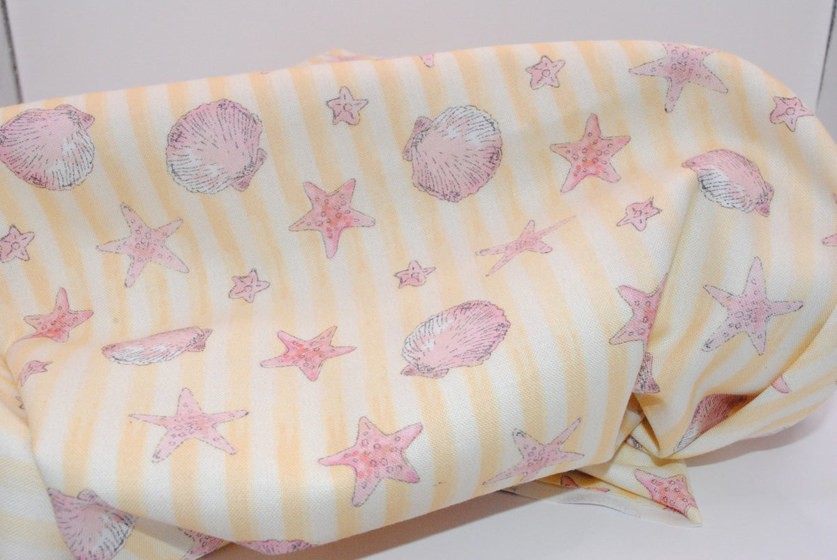 Sundaes by the Sea Shell Stripe 100% cotton