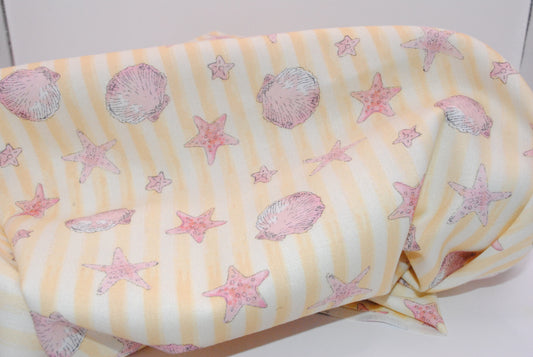 Sundaes by the Sea Shell Stripe 100% cotton