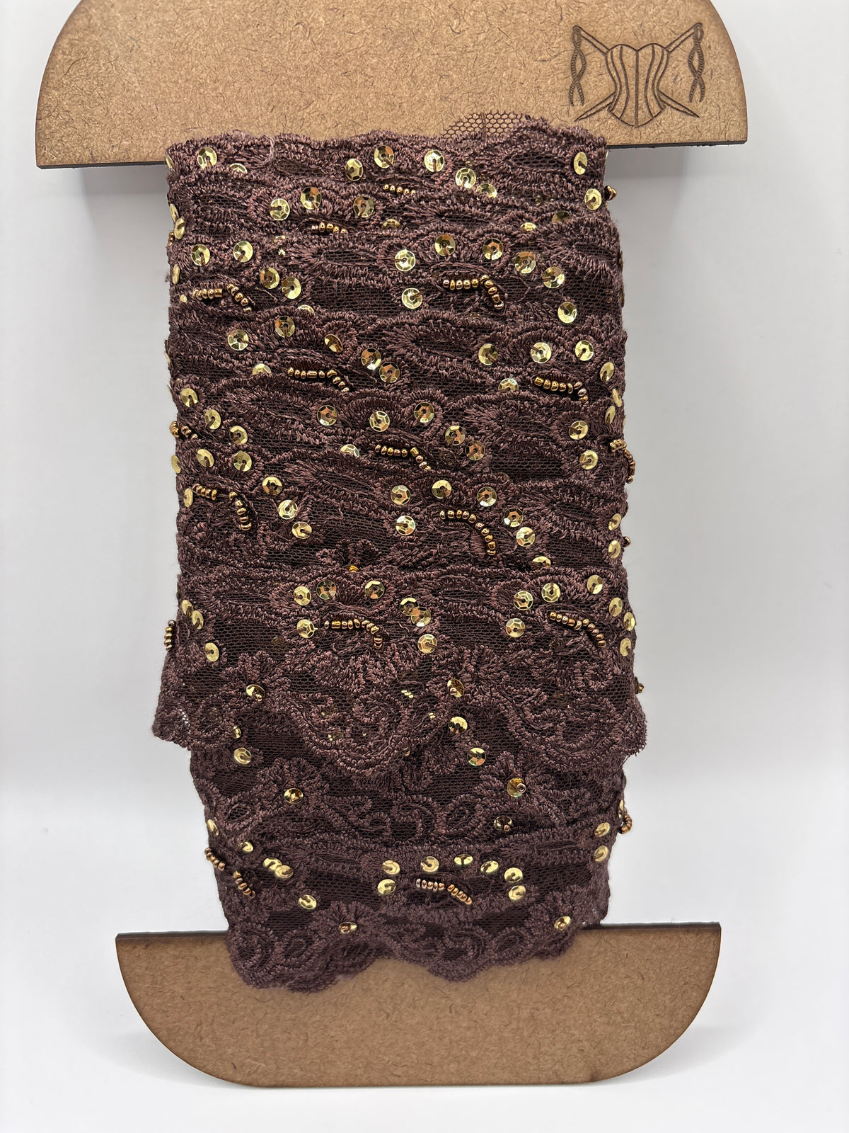 Brown lace with beads
