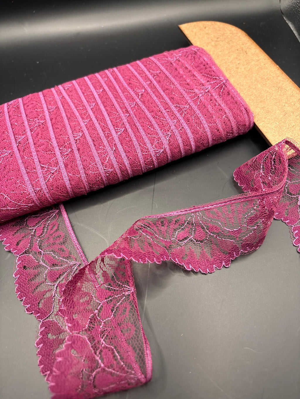 Wine colour flower lace