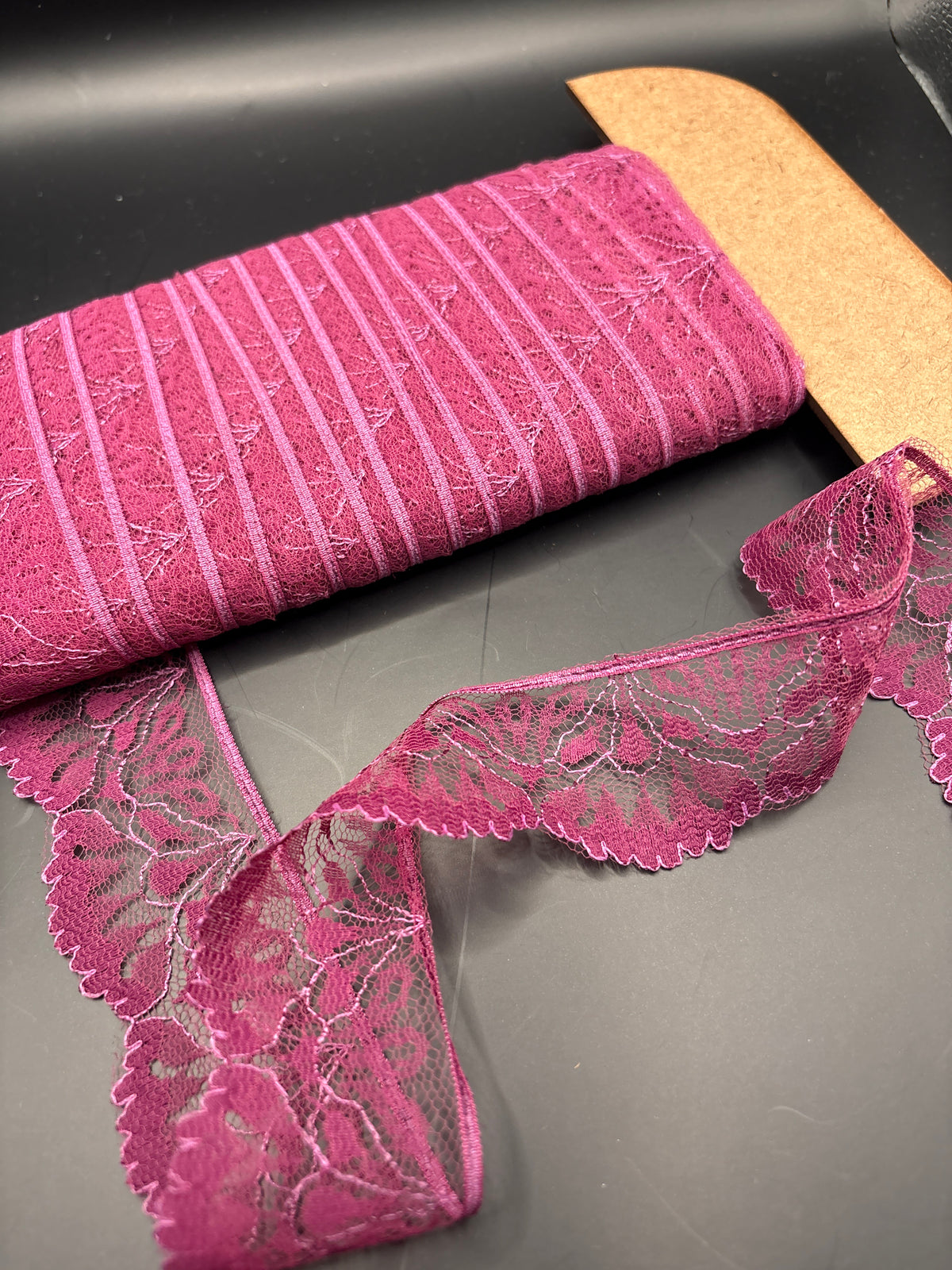 Wine colour flower lace
