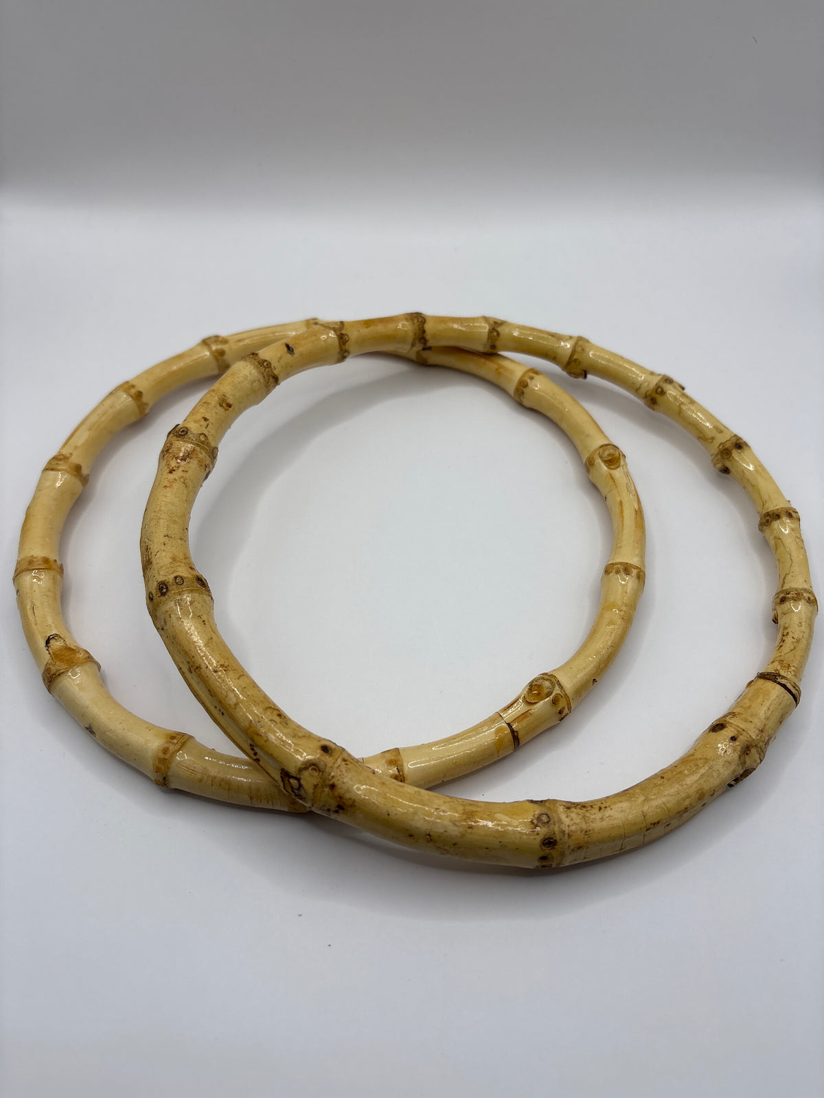 Pair bamboo bag handles