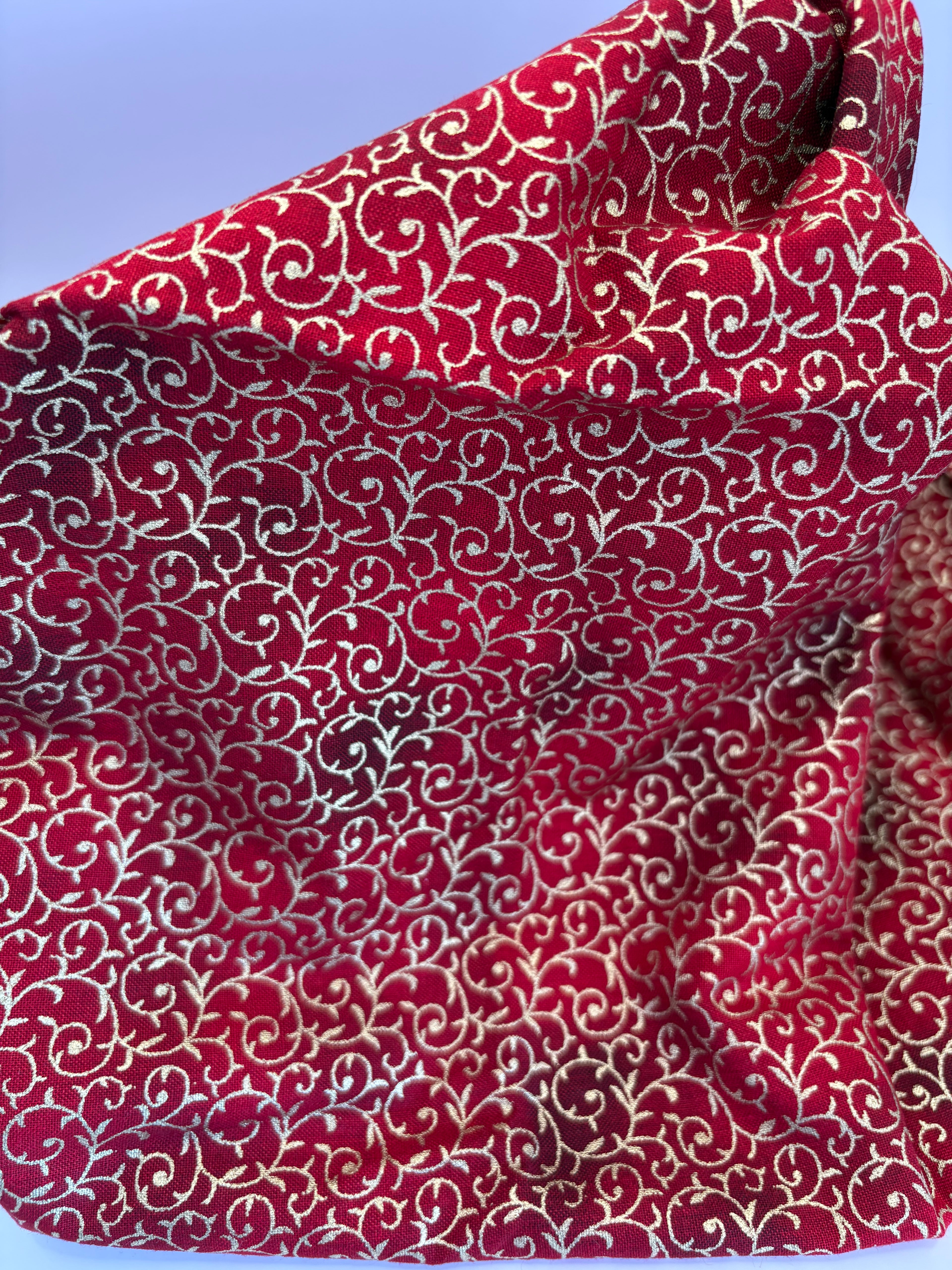 John Louden Christmas prints red and gold swirls