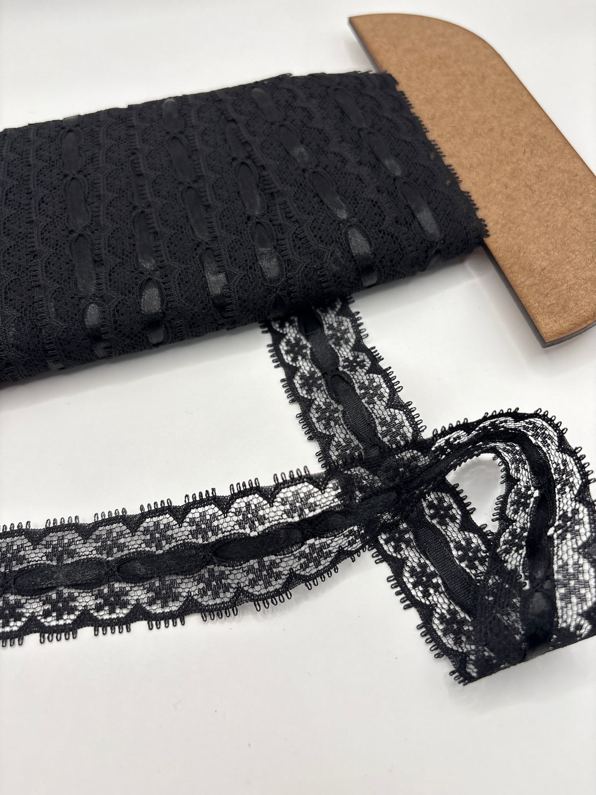 Black nylonlace with black ribbon