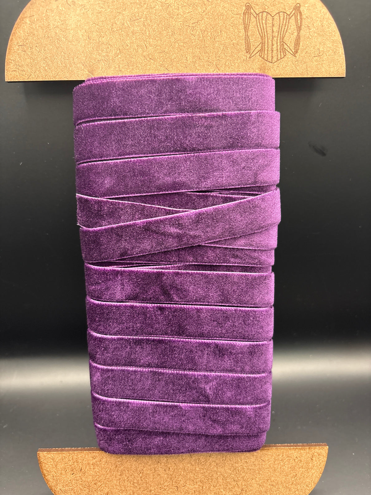 Plum velvet ribbon 16mm