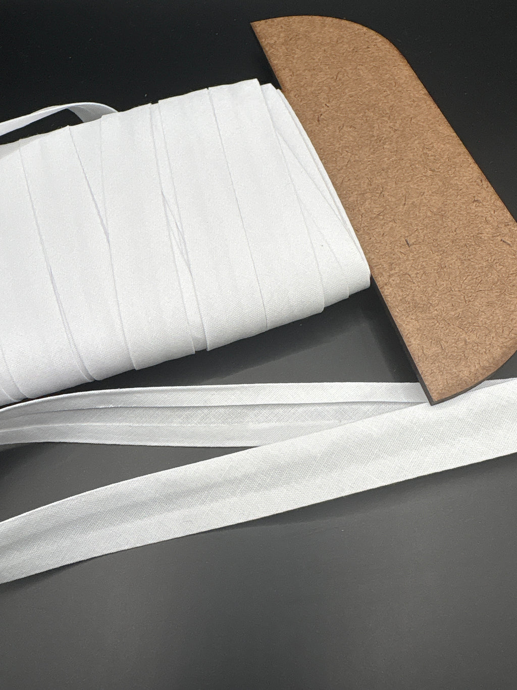 Bias binding poly cotton white