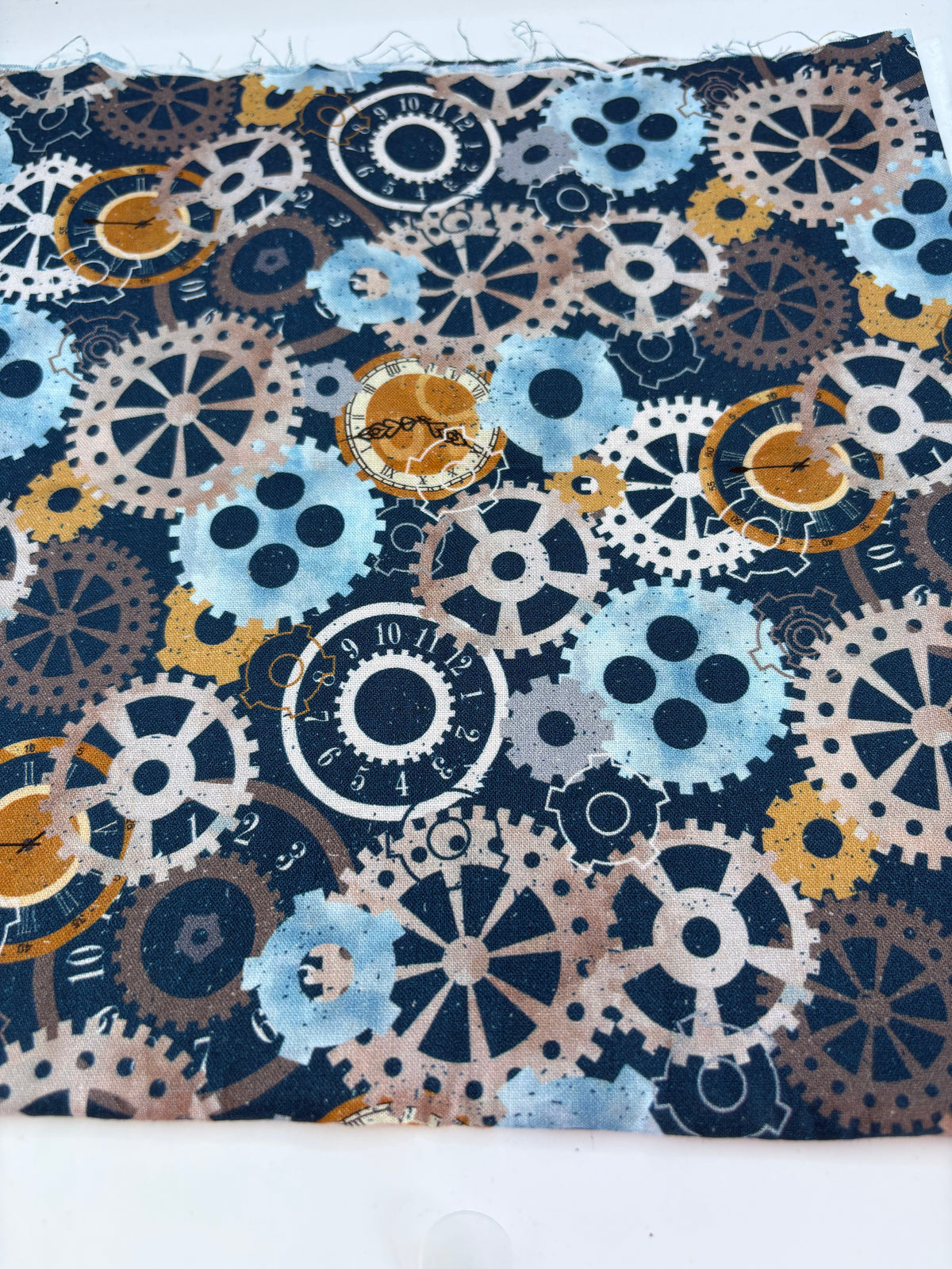 Steampunk Cogs and Clocks cotton fabric