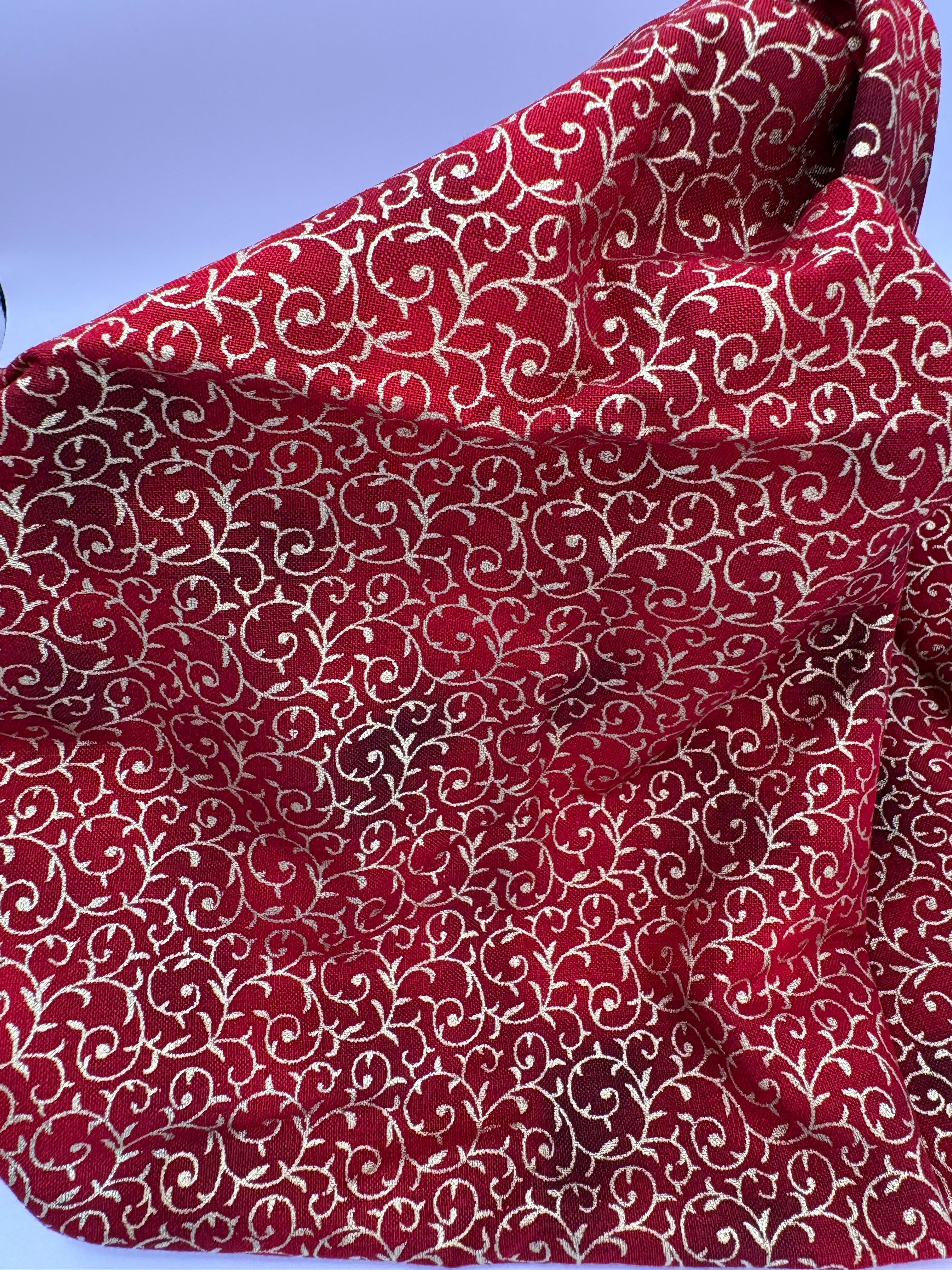John Louden Christmas prints red and gold swirls