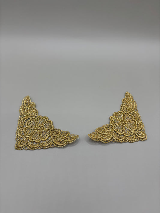 Lurex gold guipure motifs