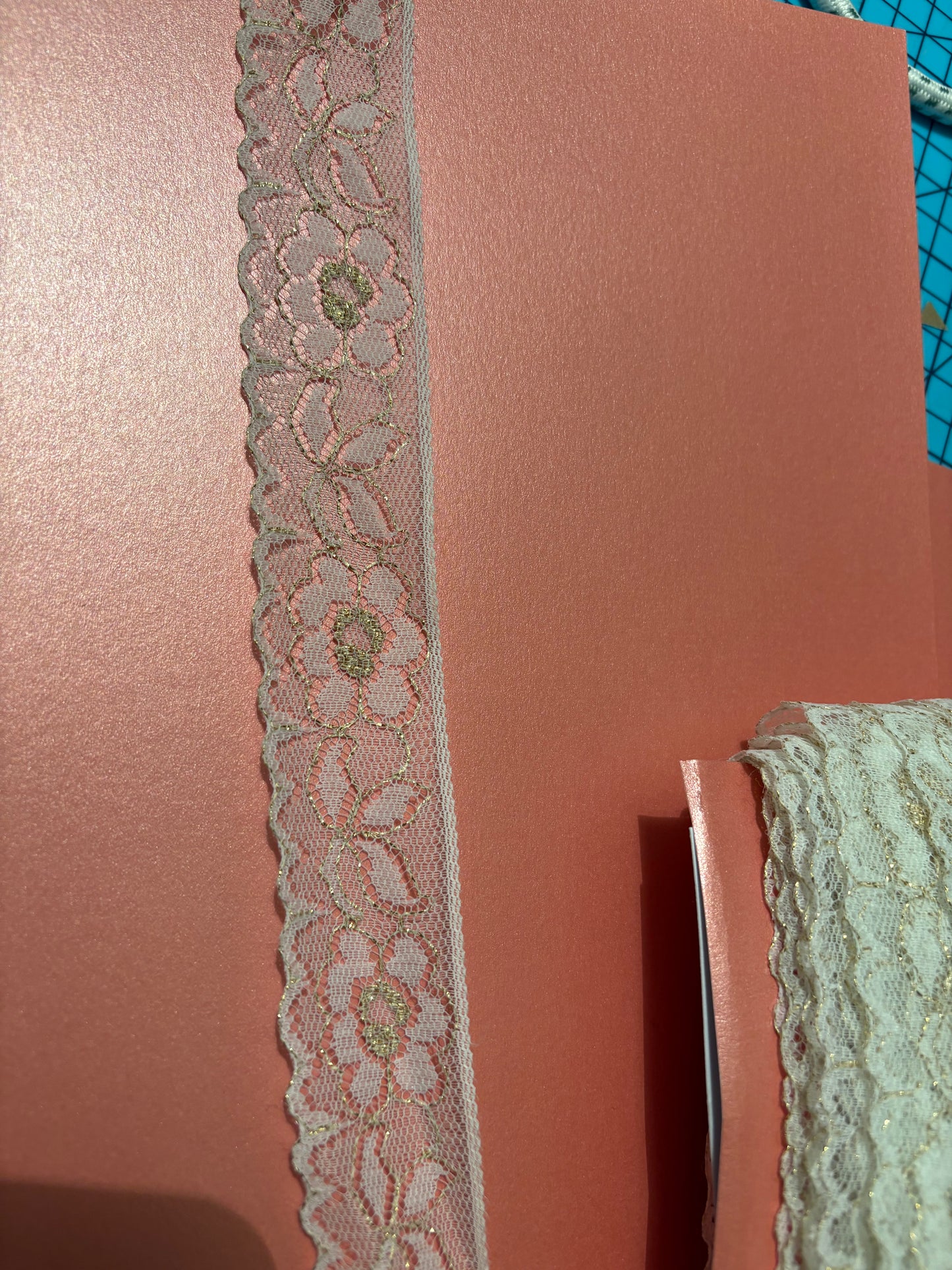 Ivory Floral Lace with Metallic gold